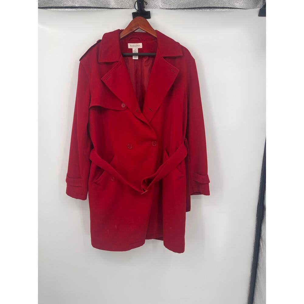 Preston & York Women's 10 Red Trench Coat Thigh Length Rory Gilmore Old Money